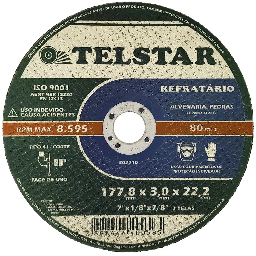 Disco Corte Telstar Refrat 2 Telas  7x1/8x7/8