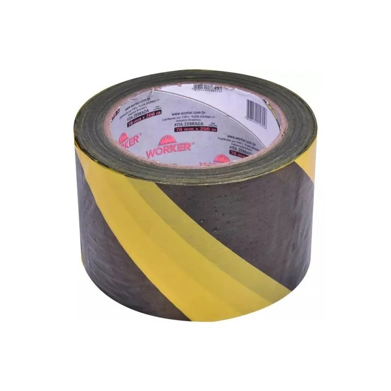 Fita Zebra 7cm X 200mt Am/pr Worker dema.area 1490