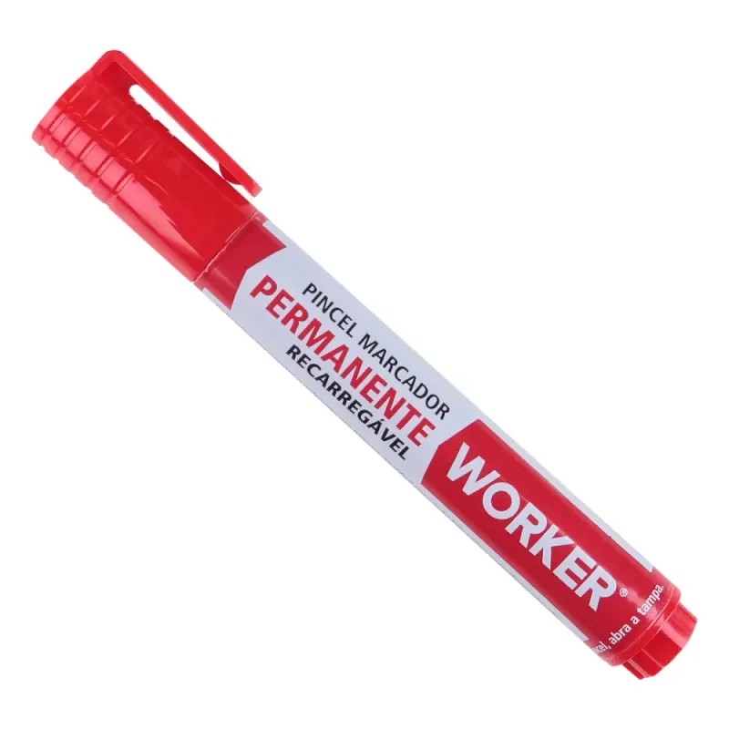 Marcador Permanente Vermelho - Worker 930075