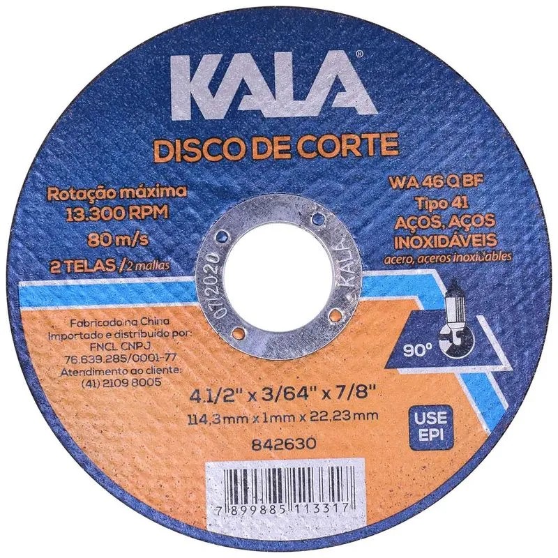 Disco Corte Inox Kala 4.1/2x1,0mm 842630